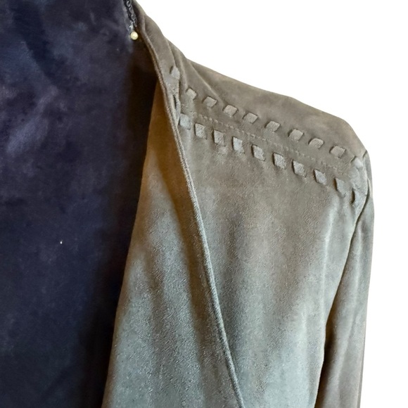 NWOT Bob Timberlake Olive Green Faux Suede Drape Jacket - Picture 3 of 10